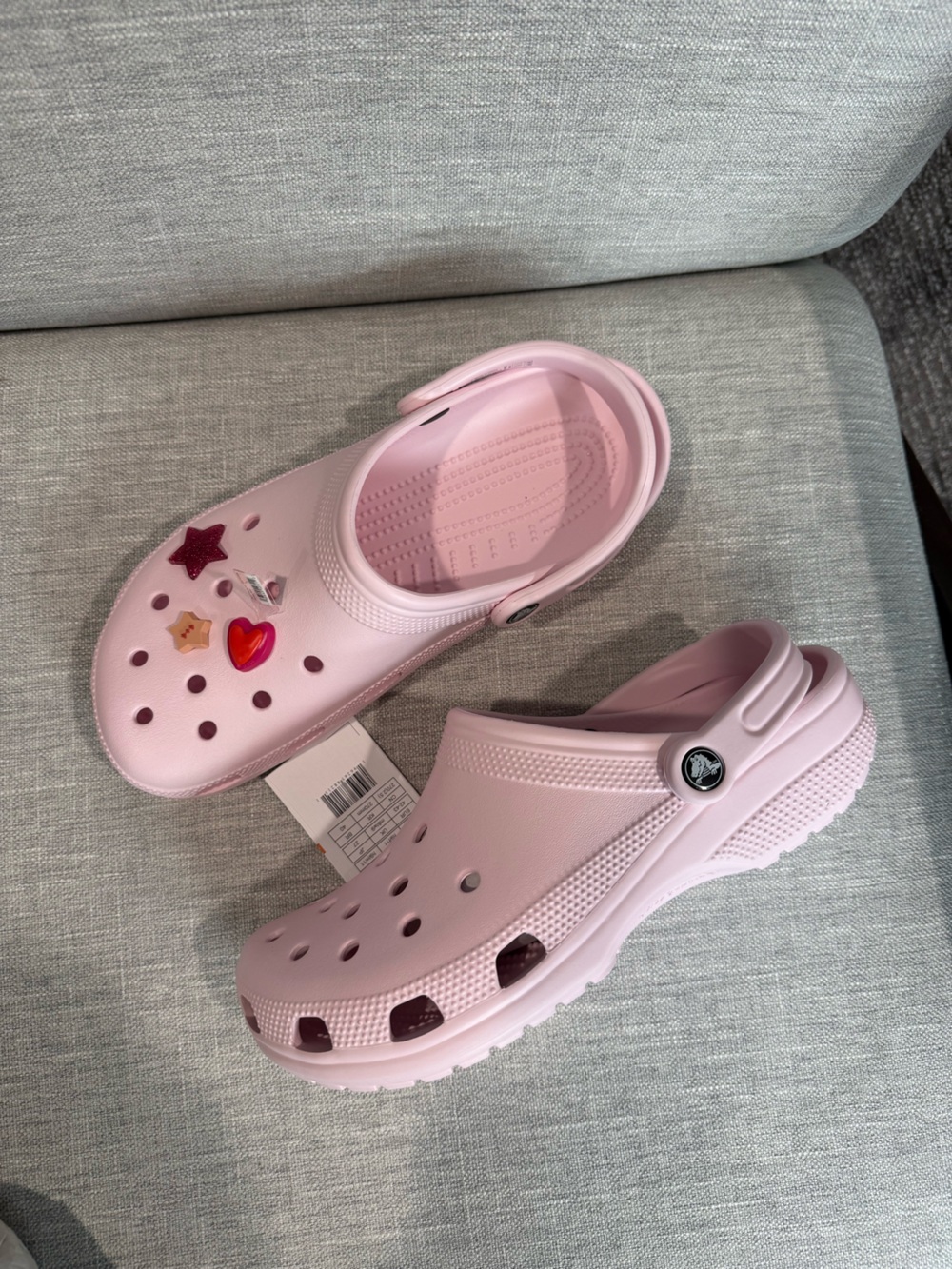NWT Crocs Classic Clog Pink Milk M9 W11 with 3 FREE JIBBITZ